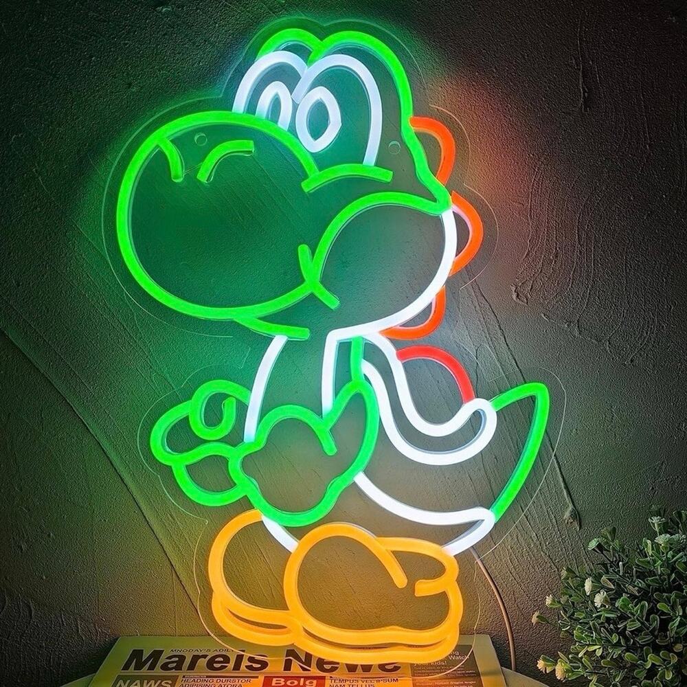 Yoshi Neon Sign Cute Night Light Room Wall Decoration